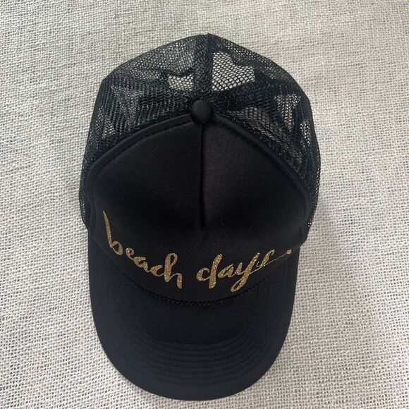 Beach Days Trucker Hat Mesh Back Baseball Cap Black One Size - Picture 5 of 6